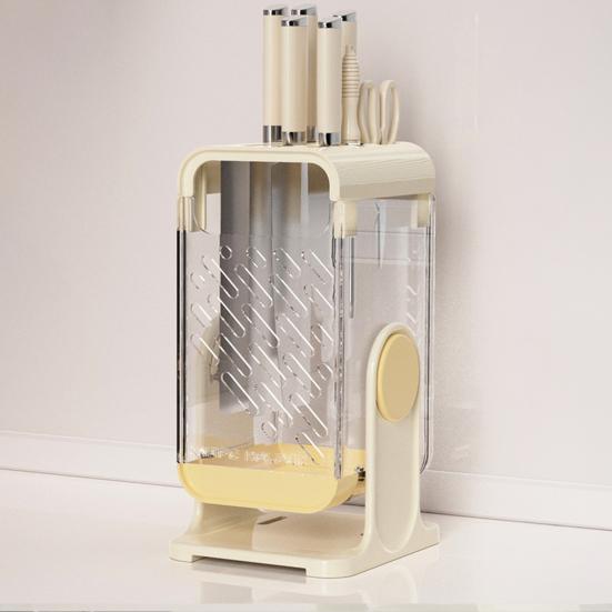 Rotating Tool Cutter Holder with Multi-Angle Hovering Shaft Rack Wall-Mounted or Countertop Drainage Organizer for Kitchen