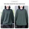 Plus Size Loose Jacquard T-Shirt Sweatshirt for 40-Year-Old Women - Warm, Versatile & Light