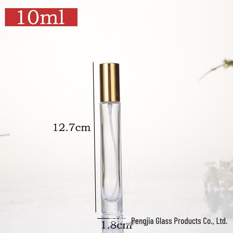 Compact Transparent Glass Perfume Decanting and Spray Bottle