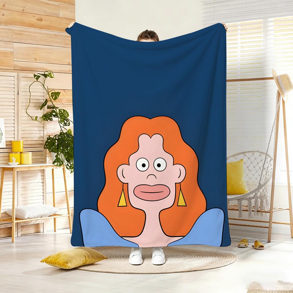 Art Illustration P-Pop Art Character Throw Lightweight 240G Flannel Blanket Soft Skin-Friendly For Summer Cooling