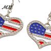 Exquisite Craftsmanship Earrings 1 Pair Hook American Independence Day Pattern Hollow Patriotic Alloy Heart Star Shape Red White Blue Jewelry