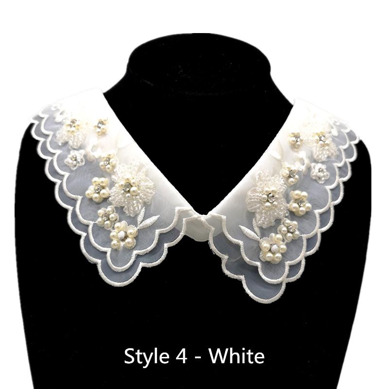 1pcs Fashion Shirt Sewing Lace Sweater Elegant False Collar Wedding Dress Accessories # White & Black