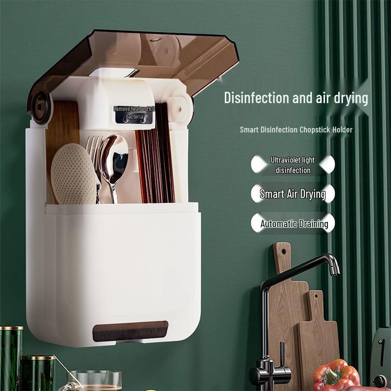 Wall-Mounted Chopstick Sterilizer & Dryer - No Drilling Required