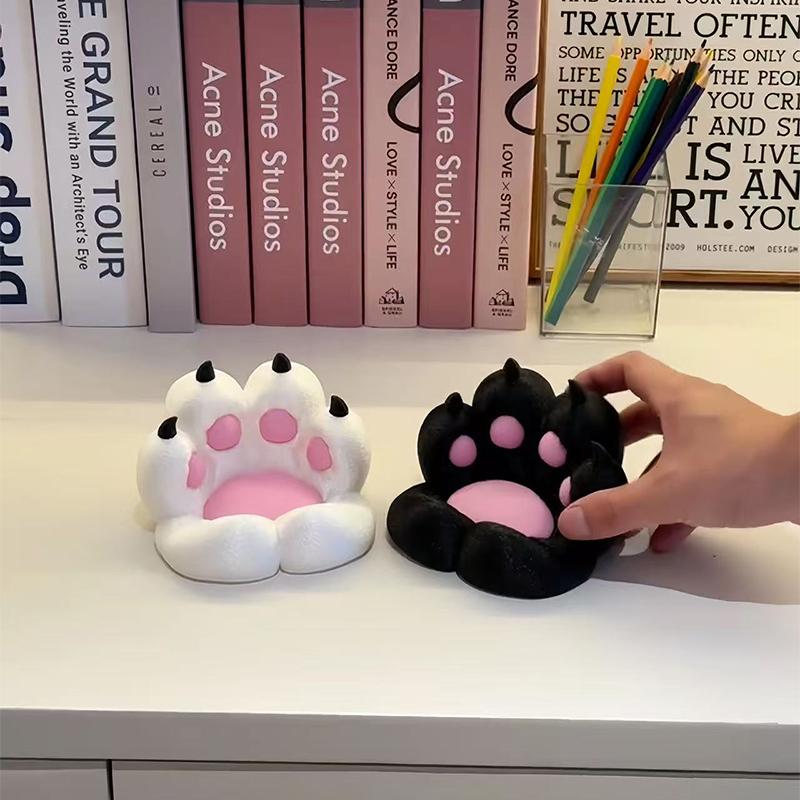 Cat Paw Portable Phone Holder Multi Functional Phone Stand Creative Desktop Holder Base Style High Aesthetic Stress Relief Craft