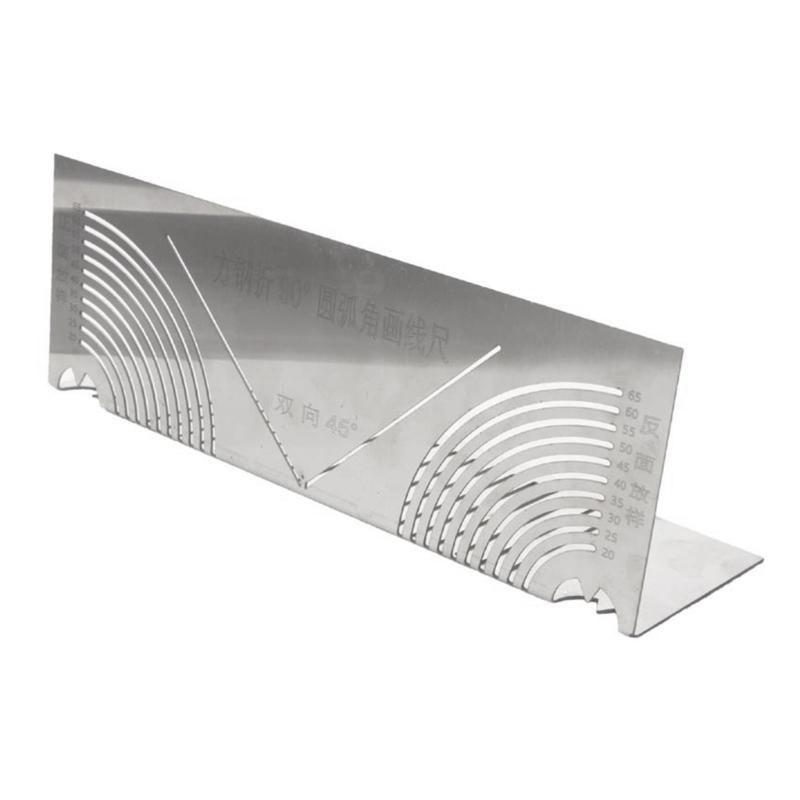 Rounded Corner Drawing Ruler Square Tube Multifunctional Folding Right Angles Drawing Tool Line Drawer Drawing Ruler