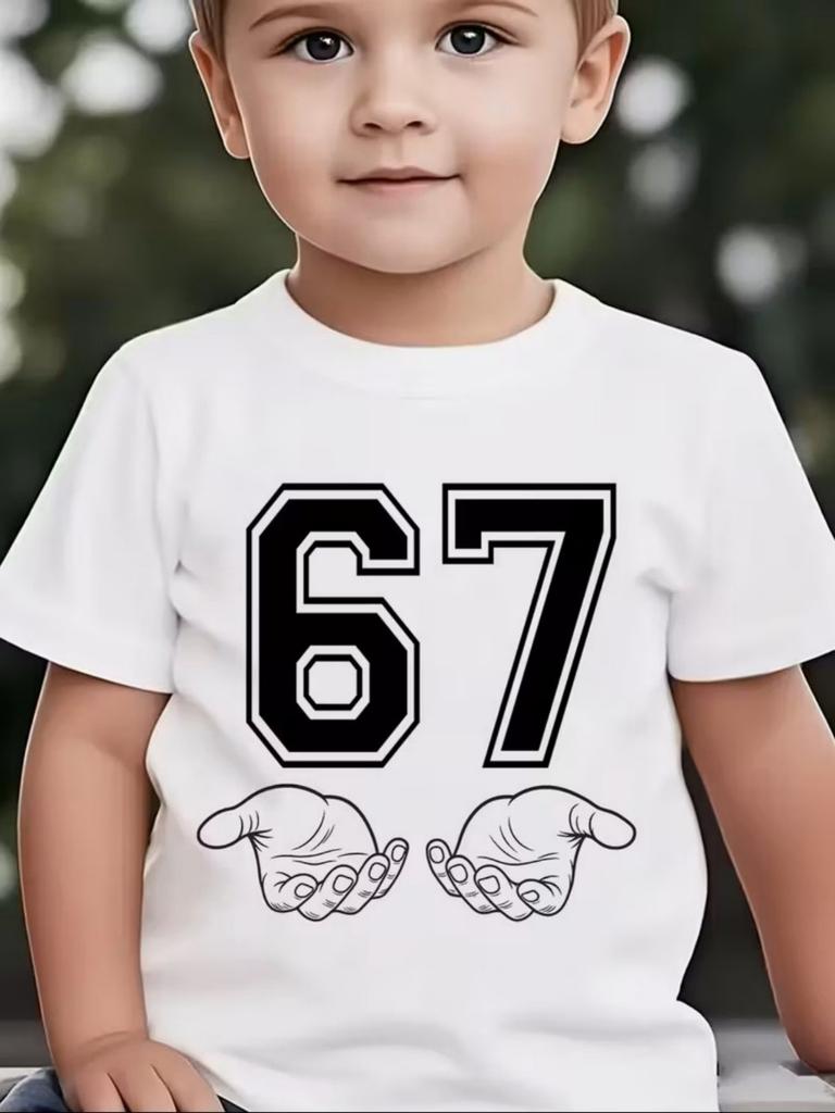 Sommer Meme T-Shirt für Kinder Lustiger Digitaldruck Kurzarm-T-Shirt Lockere Bequeme Oberteile Streetwear Mode Kinderkleidung