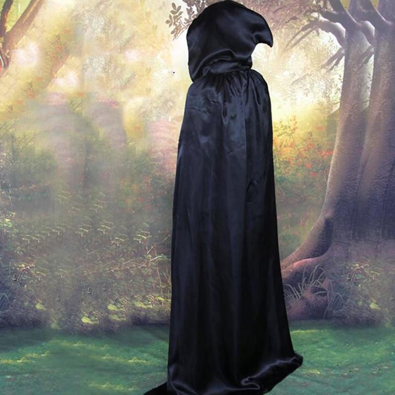 Cloak Cos Halloween Death Vampire Witch Robe Party Adult Children Black Cape