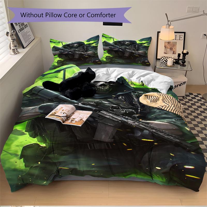 3pcs Call of Duty Decor Bedding Set-Universal Three-Piece Suit for Bedroom, Guest Room, Living Room, Hotel-Perfect Gift for Fans, Travelers,