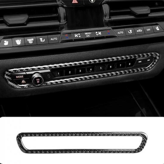 Carbon Fiber Center Console Volume Knob Frame Trim For BMW X5 G05 2019-2020