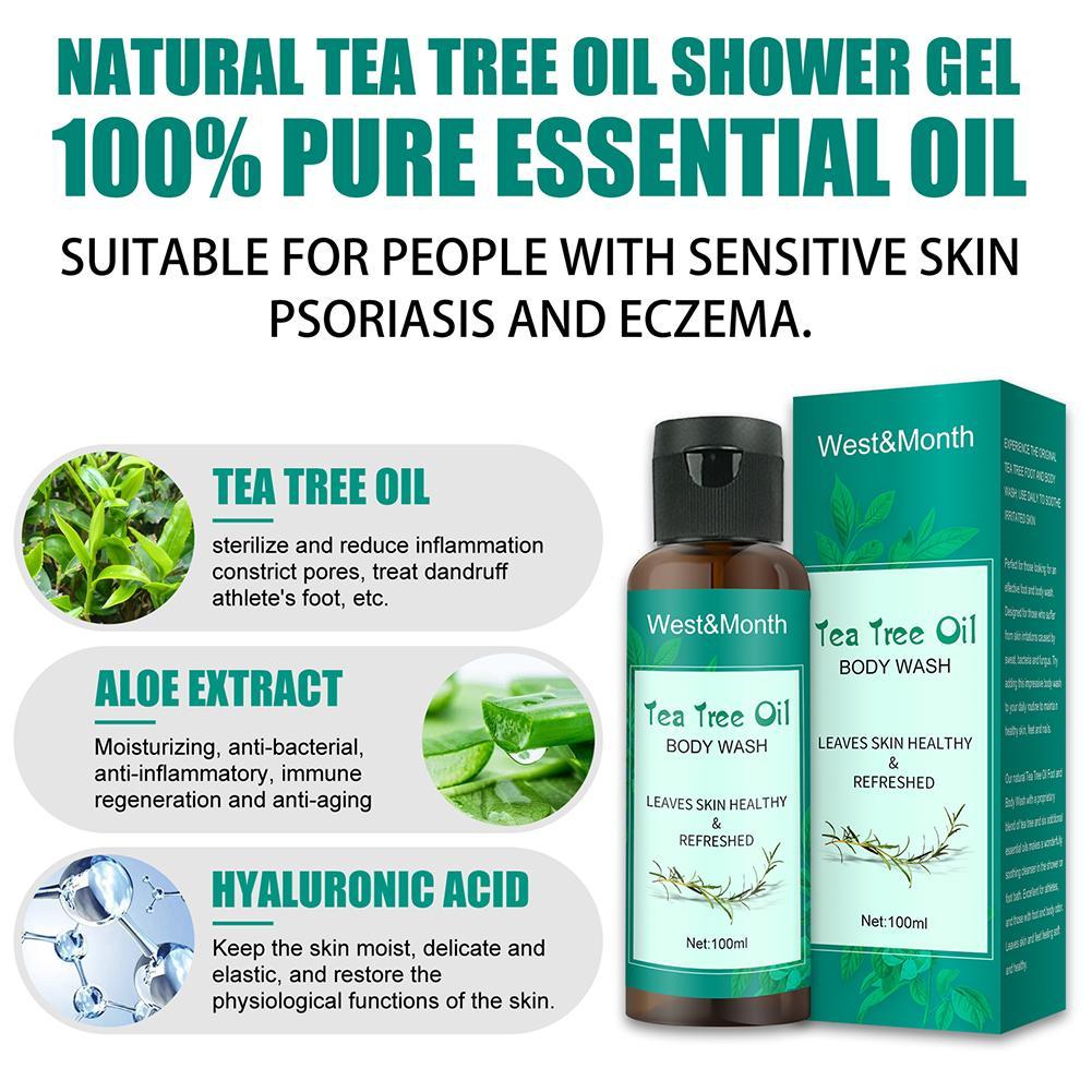 Buy Tea Tree Oil Shower Gel Body Wash Antifungal Soap100ml Moisturizing