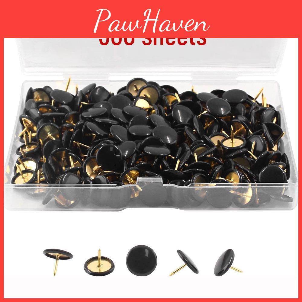300 Black Pins Push Plasticcoated Set Thumb Tacks For Office Cork Board