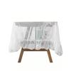 1PCS   Lace Embroidered Floral Pattern Ruffled Tablecloth for Elegant Dining & Home Decoration