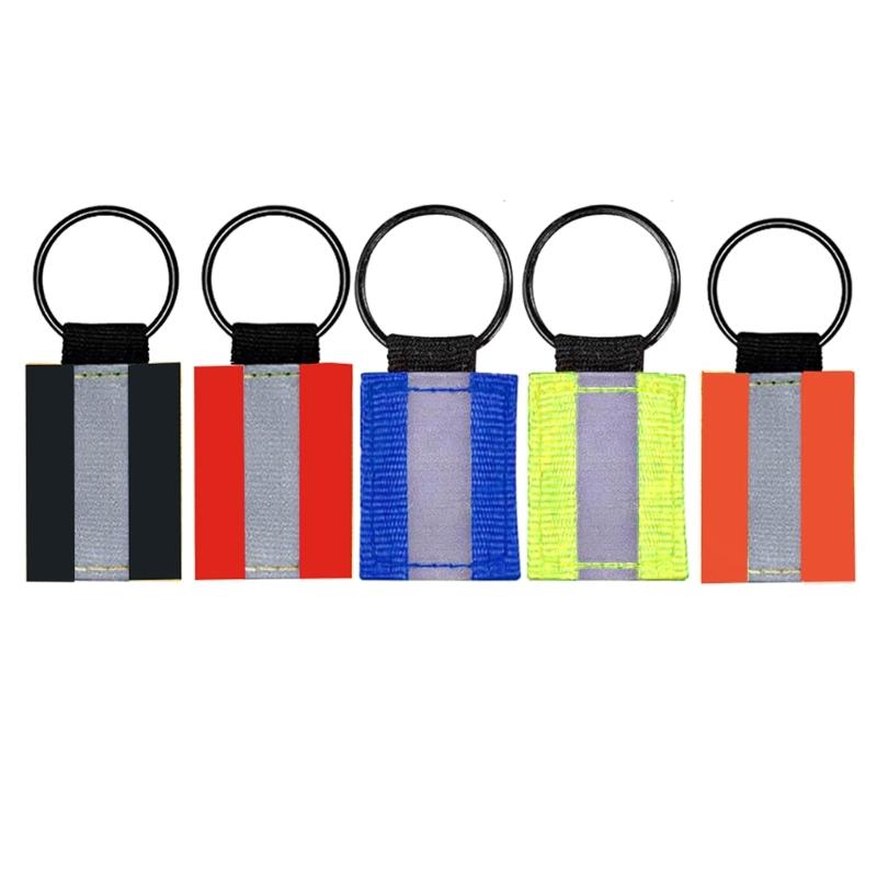 Pack of 10 Reflective Keychain Charms Reflective Keychain Reflector High Visibility Green Reflectors for Night Safety