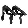 2Pcs Acoustic Guitar Capo Wood Rubber Pad Adjustable Professional Electric Guitar Capo with 5Pcs Picks Black