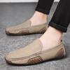 Live Stream Popular Men's Leather Doudou Shoes Spring New Casual Lazy Shoes One-pedal Driving Shoes High-end Leather Shoes