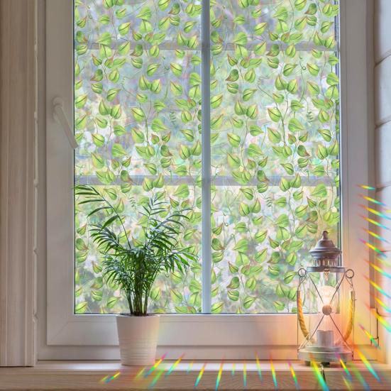 Window Decals Plant Vine Design Double-Sided Visibility Electrostatic Adsorption Glass Sticker Home Shop Decoration