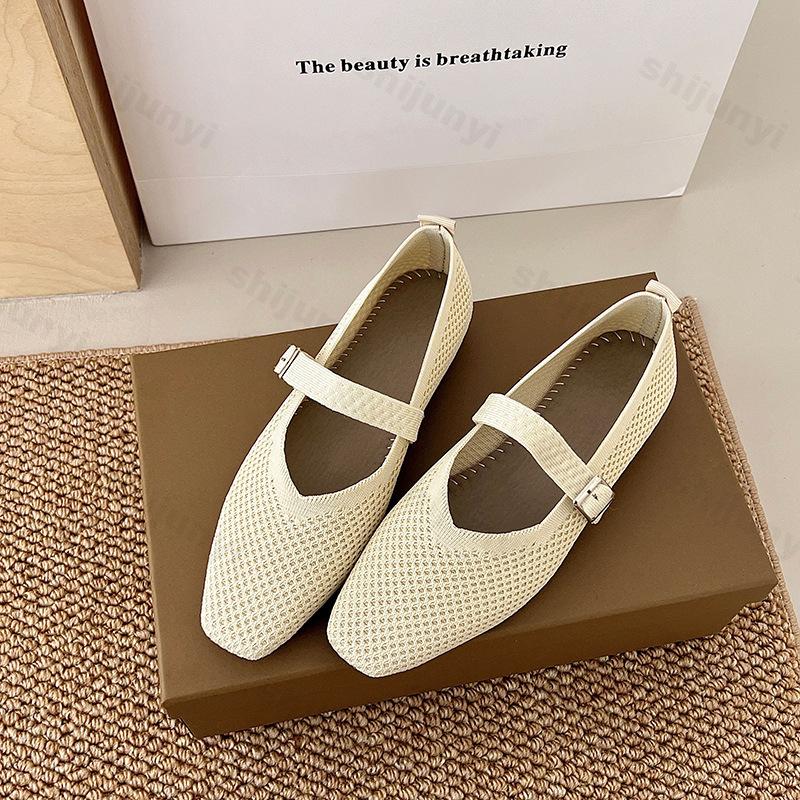 Fashion Women Casual Shoes 2025 Knit Mesh Sport Shoes Comfortable Breathable Versatile Spring Autumn EVA Insole Rubber Outsole Mary Jane