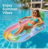 Sequins Colorful Inflatable Pool Float with Backrest - Single Person PVC Water Lounger