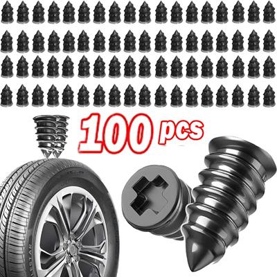 100 Piezas Coche Motocicleta Vacío Uña Reparación Neumático Camión Coche Scooter Bicicleta Universal Reparación Pinchazo Neumático Metal Uñas Accesorios