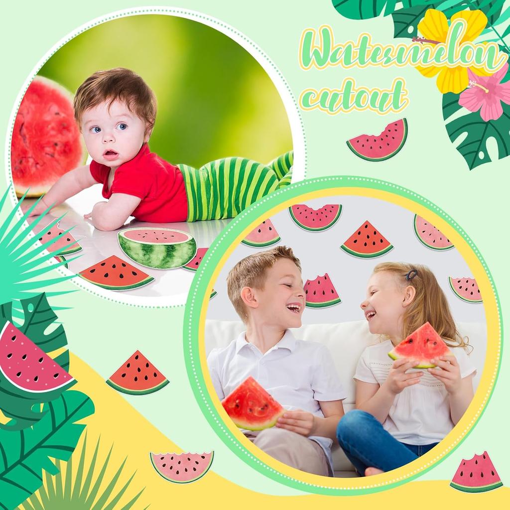 Seajan 60 Pcs Watermelon Bulletin Board Cutouts Decorations Summer Watermelon Paper Cutouts Accents for Kids Home School Chalkboard Classroom Decor
