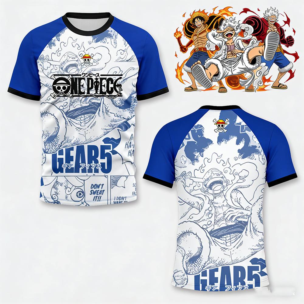 2026 One Piece Luffy Gear 5 Jersey Men 3D Printed Soccer Shirt Anime Sports Breathable Quick Dry Role Play Tops