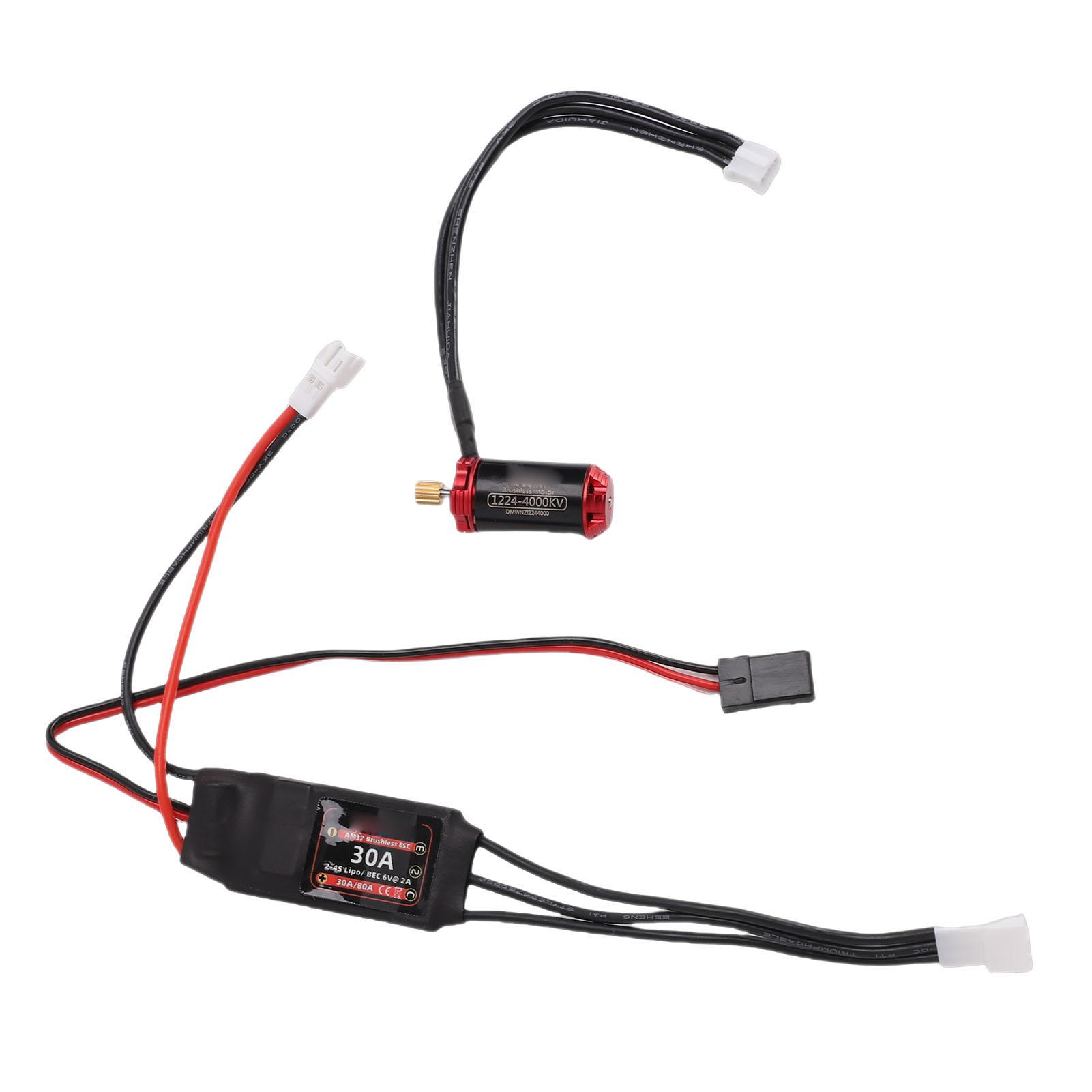 

Brushless Motor ESC Set Fit for SCX24 RC Car 1224 4000KV Low Linearity RC Outrunner Motor 30A Brushless Electronic Speed Controller