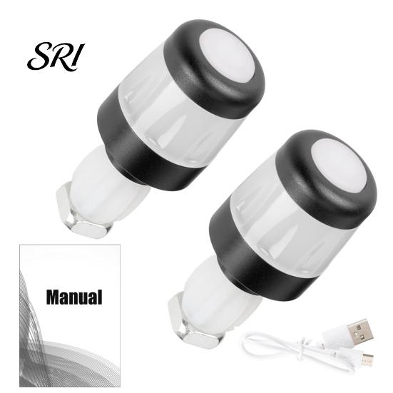 Road Bike Light 2Pcs Bicycle Handlebar End Light, Rechargeable LED Flash Lamp, High Brightness Plugs Safety Indicator for Nigh Riding Cycling Night