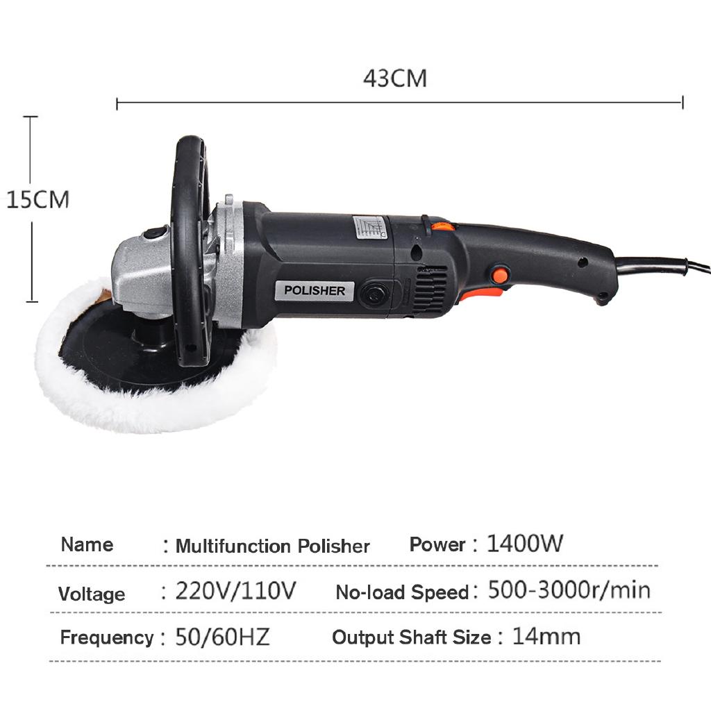 8 Variable Speed Car Polisher Electric Floor Polisher 220-240V Car Polishing Machine Buffer Sander Tool Kit UK 1400W