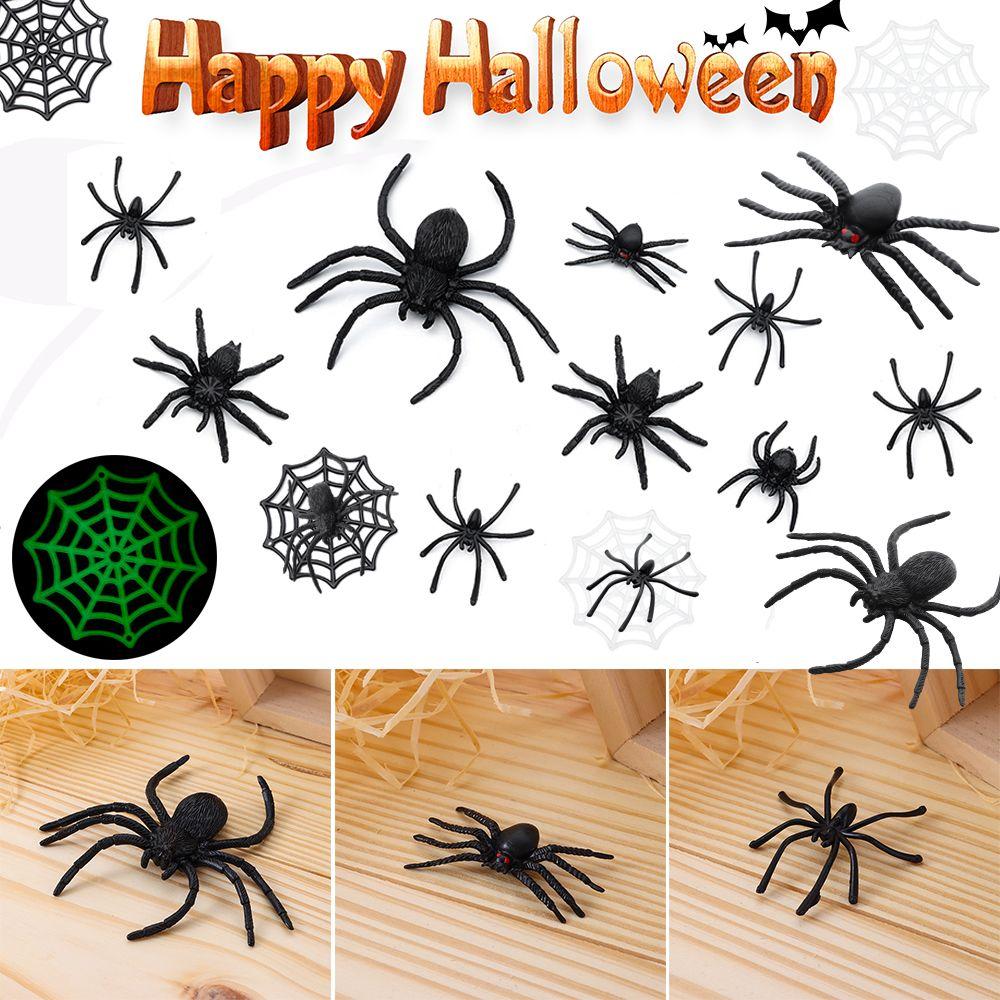 1/5/20Pcs/Pack Black Spider Web Novelty Toy Halloween Decorative Spiders Haunted House Prop Prank Trick Toys Plastic Fake Spider 5