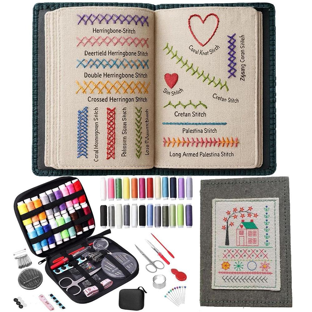 

106 Patterns Embroidery Stitch Book Kit with Tools & Tutorials for DIY