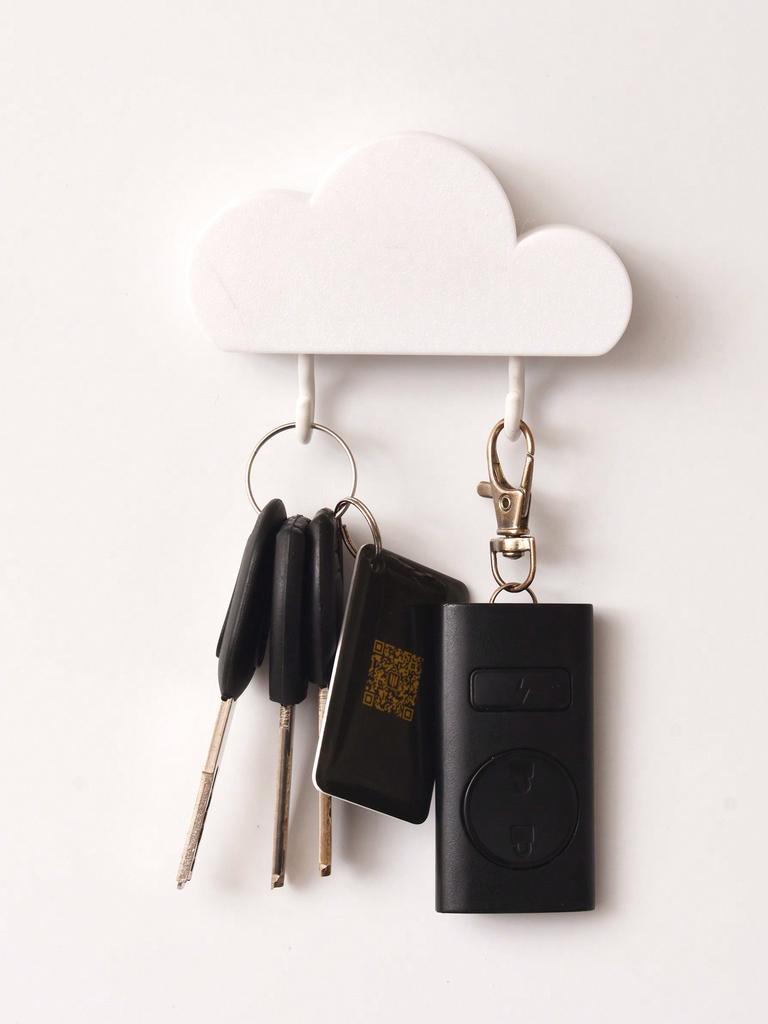 1pc Cloud Design Home Key Holder Wall Entryway Storage Rack, Hanging Hook Organizer, Decorative Item For Living Room, No-Drill