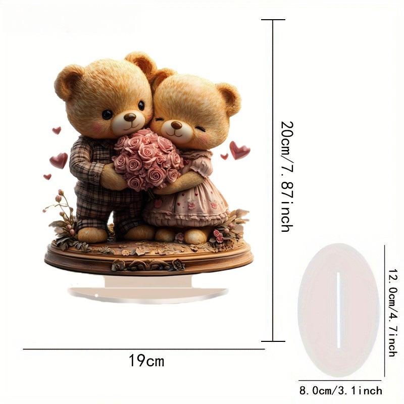 1 шт. Милый мишка - 2D плоская акриловая настольная фигурка, Настенное декоративное искусство, Декор на четыре сезона, Оригинальное украшение для дома, Идеально прочное для спальни 19*20cm