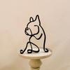 62KD Wrought Iron Dog Sculpture Minimalist Art Desktop Ornament Metal Animals Statue