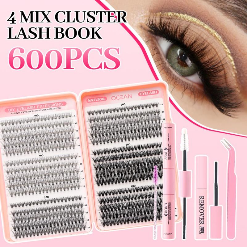 Natuurlijk Uitziende Individuele Wimperextensions Doe-het-zelf Kit Met Hitte-Geactiveerde Lijmclusters Wimperverfraaiing