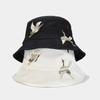 Men Embroidery Denim Bucket Hat Cotton Fisherman Cap Packable Fishing Casual