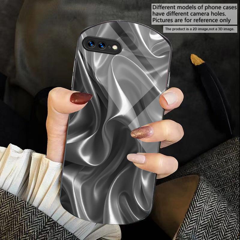 The golden silk of waves For iPhone 17 Air 16 15 14 Pro 13 Plus 12 mini 11 Pro Max XR X 7 8 Elliptical Tempered Glass Phone Case