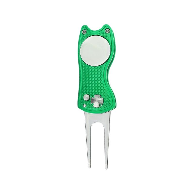 Metal Golfs Divot Tool Pitch Grooves Cleaner Golfs Pitchforks Foldable Putting Green Fork Divot Repair Tool Enduring