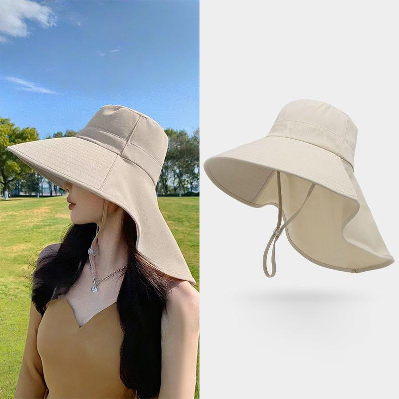

Летняя шляпа от солнца для путешествий на открытом воздухе, съемная накидка-маска, шляпа от солнца для женщин с конским хвостом и большими полями, пляжные шляпы