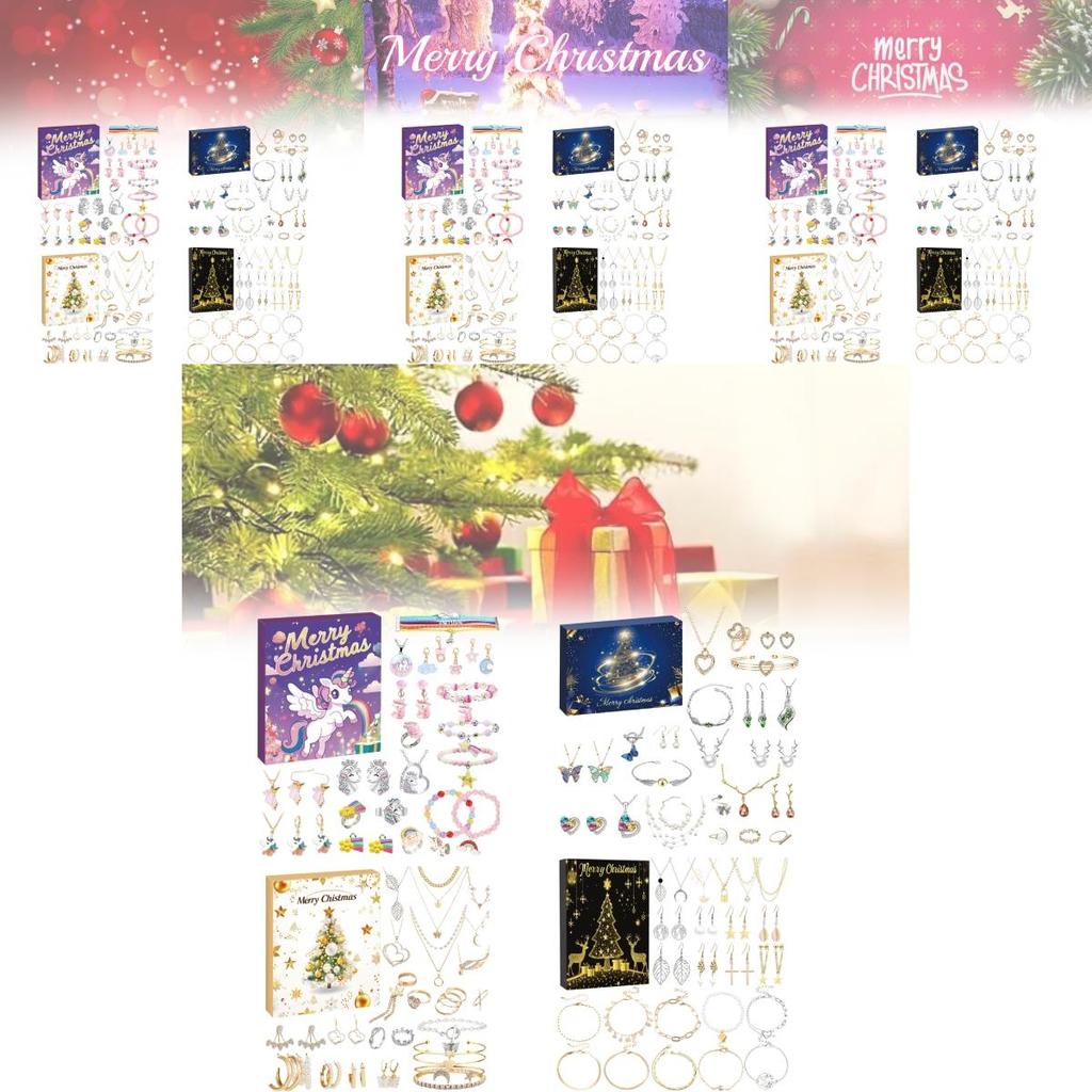 Festive Christmas Themed Earrings Gift Box With Heart And Geometric Designs For Women