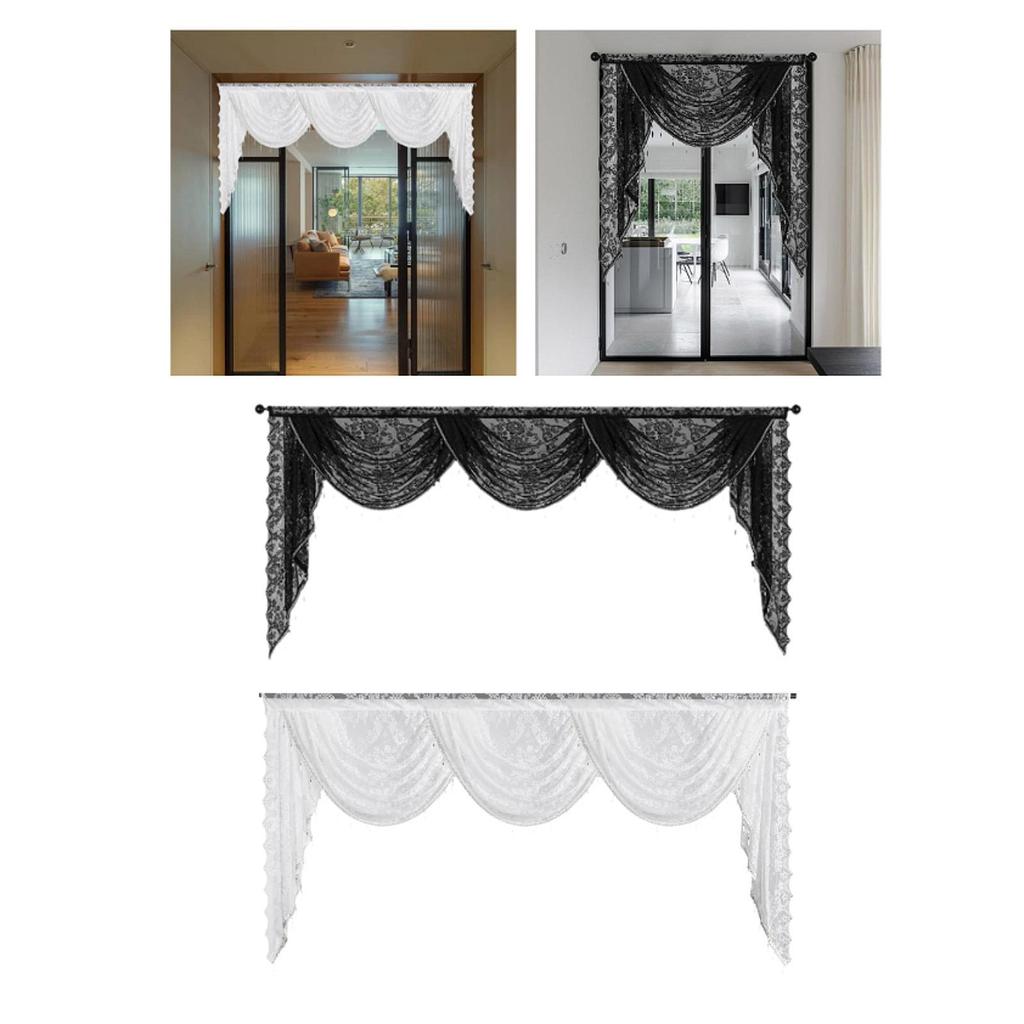 Swag Valance Vintage Decoration Breathable to Hang Waterfall Window Valance for