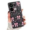 Pink Bowknots Floral Pattern Case For Xiaomi 14T 13T 11T Pro Funda Redmi Note 14 13 12 11 Pro 5G 4G Leather Texture Silicone Cover