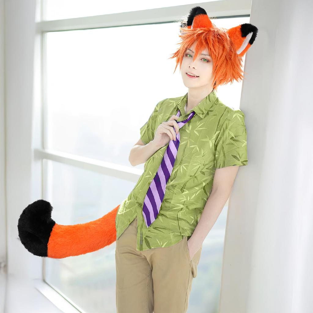 Fox Ear Headband and Tail Set for Fox Fox Fox and Perfect for Watching and Cosplay [mefeny] 2-Piece Dance, Ears, Headband, Tail, Baseball, Halloween,