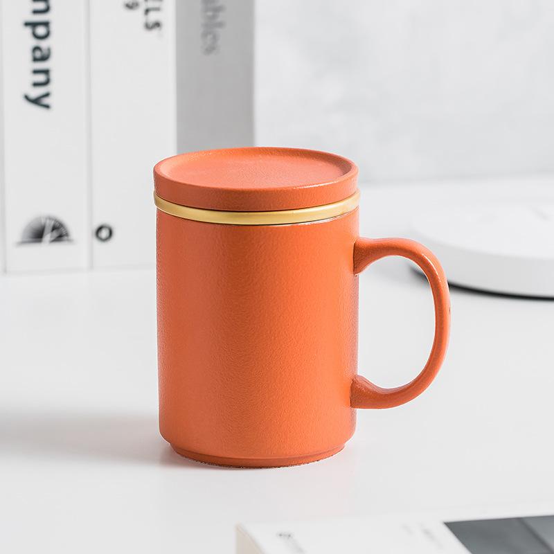 Ceramic personal office tea separation cup household commercial real estate opening simple accompanying small gifts