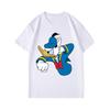 Disney Donald Duck Cartoon Printed Short Sleeve T-Shirt Summer Casual Cotton White  Couple Outfit Men Clothing Tracksuit Tee Top