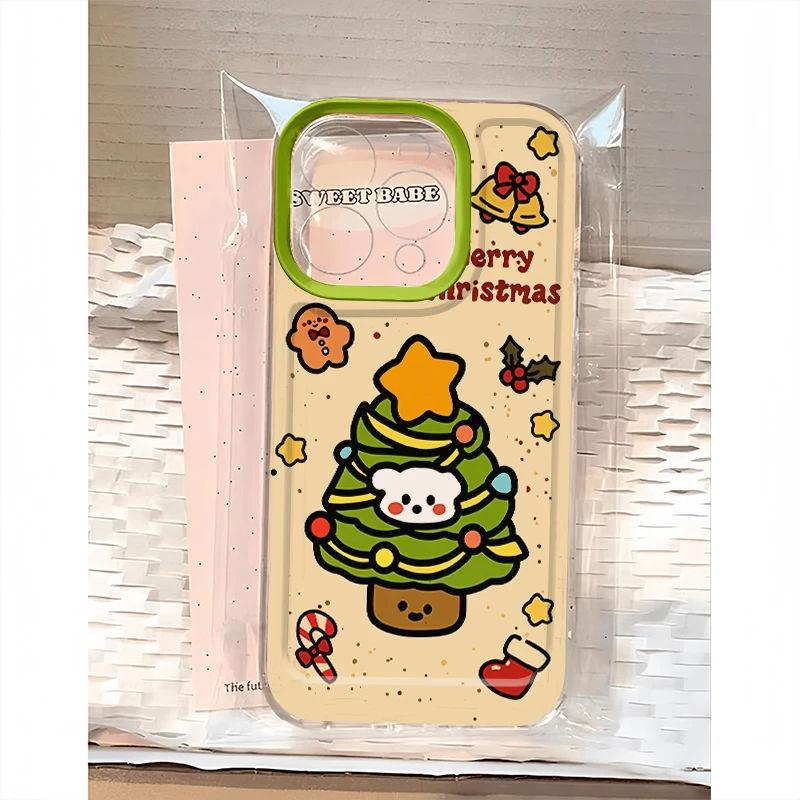 

Мультяшный Теплый Зимний Рождественская Елка Мягкий Чехол Подходит для Чехла для Мобильного Телефона iPhone16 Apple 15 Защитный Чехол Apple 17PROMAX