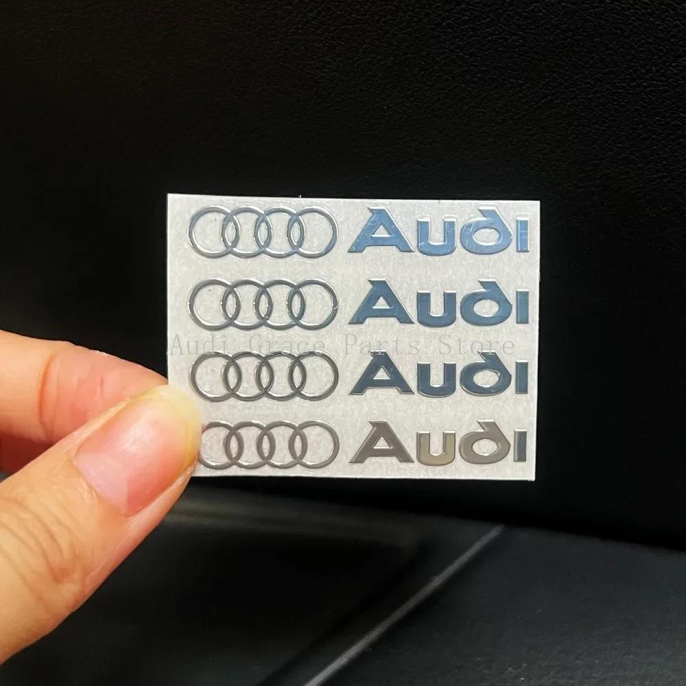 4/8PCS For 5hbrz A3 A4 A5 A6 A7 Q3 Q7 Q8 TT Center Console Display Door Handle Window StickerCar Metal Sticker Modified Car Logo hbrz5