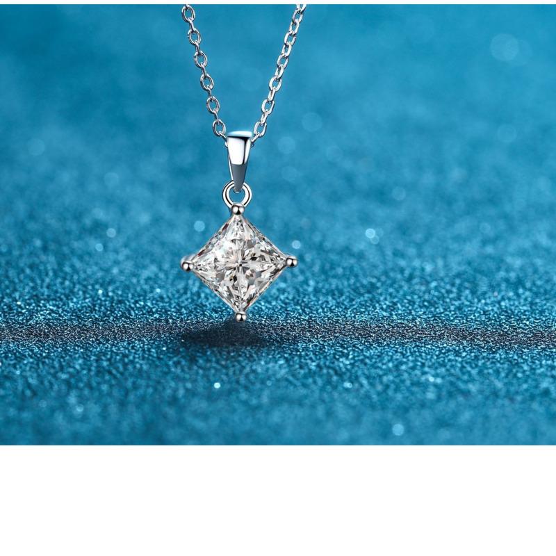 Bague Ringen Echte 1 oder 2CT Moissanite Diamant Anhänger Halskette S925 Sterling Silber Funkelnder Verlobungs-Hochzeitsanhänger Schmuck