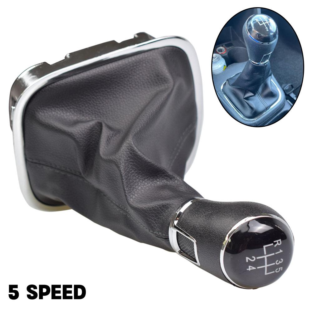 For VW Volkswagen Polo 6C 2015 2016 2017 2018 5 Speed Gear Gear Lever Stick Shift Knob With Leather Boot Car Styling