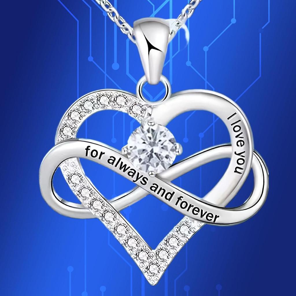 New Heart-to-Heart Engraved Diamond Birthstone & Infinite Heart Necklace