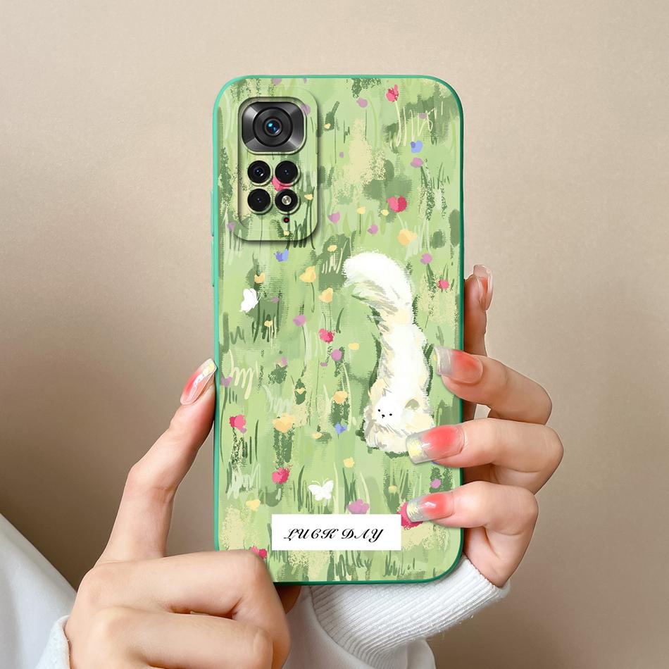 Cute Cartoon Case For Redmi Note 11 Pro Plus Back Cover Liquid Silicone Camera Protector For Xiaomi Redmi Note11 Phone Cases